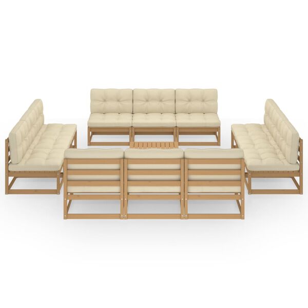 vidaXL 13 -osainen Puutarhasohvasarja tyynyill&auml; t&auml;ysi m&auml;nty