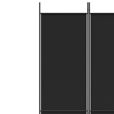 vidaXL 3-paneelinen Tilanjakaja musta 150x220 cm kangas