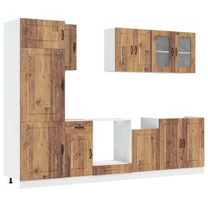 vidaXL 8osainen keitti&ouml;kaappisarja Kalmar vanhaa puuta suunniteltu puu