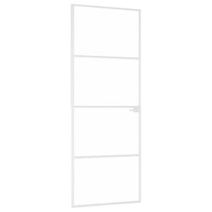 vidaXL Sis&auml;ovi valkoinen 76x201,5 cm karkaistu lasi ja alumiini ohut