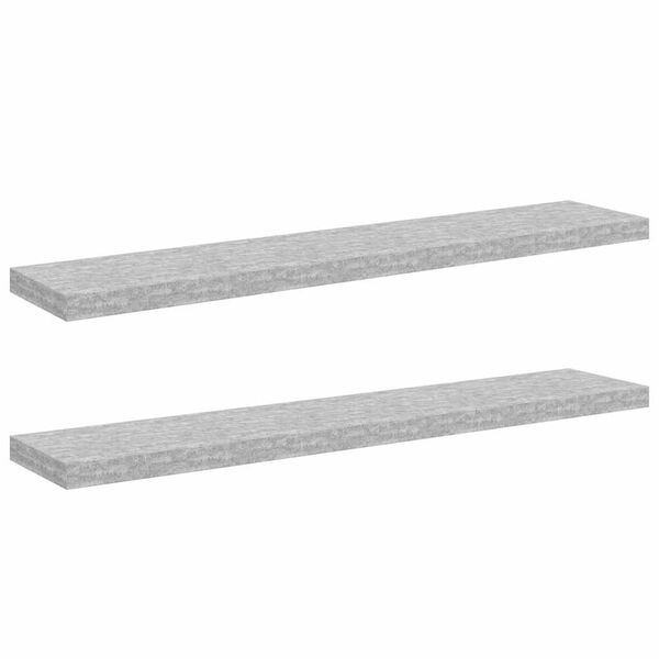 vidaXL Kelluvat sein&auml;hyllyt 2 kpl betoninharmaa 120x23,5x3,8 cm MDF