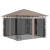 vidaXL Huvimaja hyttysverkolla 3x3x2,73 m harmaanruskea 180 g/m&sup2;