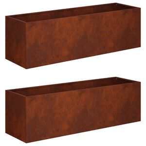 vidaXL Puutarha ruukku 2 kpl Ruosteinen 80 x 30 x 30 cm