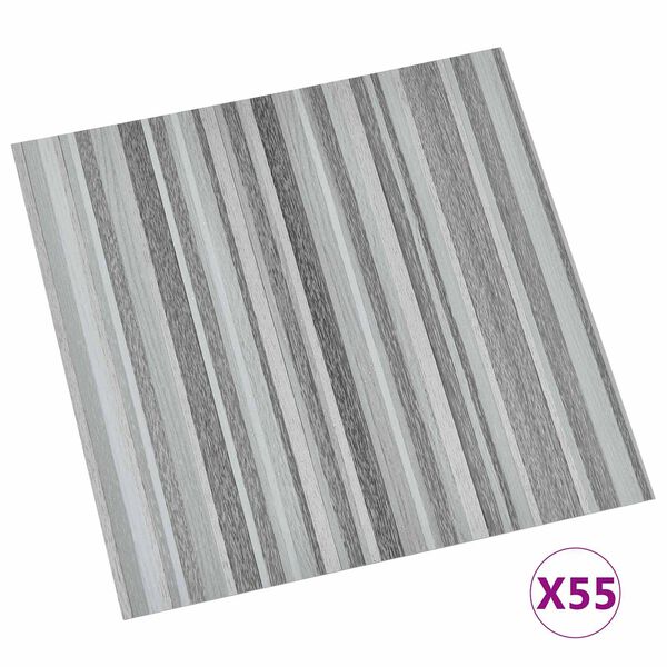vidaXL Lattialankut 55 pcs Vaaleanharmaa 5,11 m&sup2; Polyvinyylikloridi