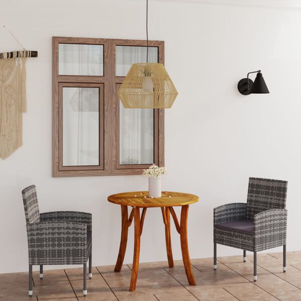 vidaXL 3-osainen Ulkoruokailuryhm&auml; antrasiitti