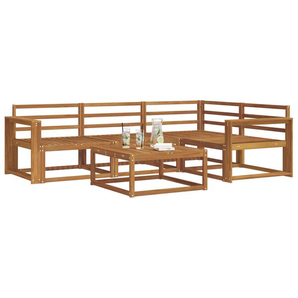 vidaXL Ulkosohvakokoelma 5 pcs Luonnollinen Tihe&auml; akasiapuu