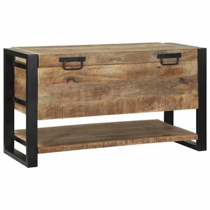 vidaXL S&auml;ilytyslaatikko Ruskea 80 x 35 x 45 cm T&auml;ysi Mangopuu