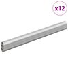 vidaXL Kaapintanko 12 pcs Hopea 764 x 15 x 29 mm Alumiiniseos
