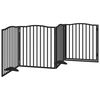 vidaXL Koiraportti kokoontaittuva 4 paneelia musta 320 cm poppelipuu