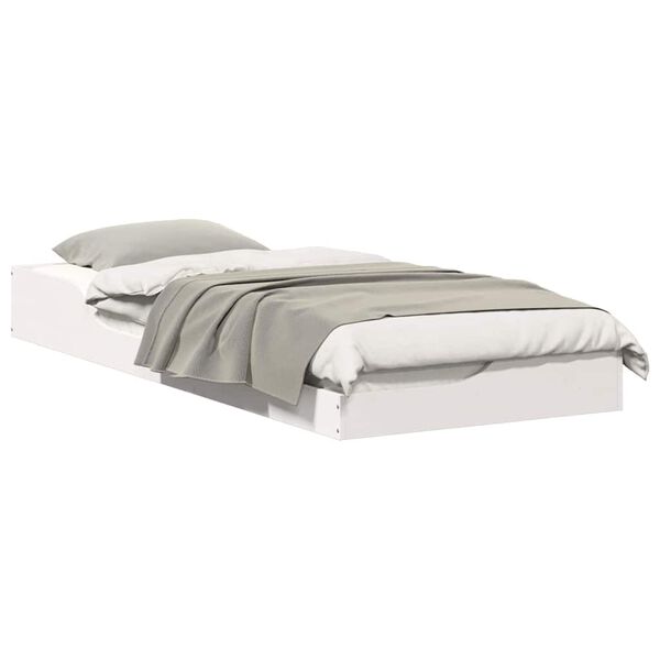 vidaXL Sängyn runko Valkoinen 80 x 220 cm Massiivinen mänty