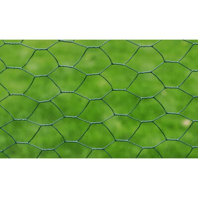 vidaXL Kanaverkko galvanoitu PVC pinnoitteella 25x0,75 m vihreä