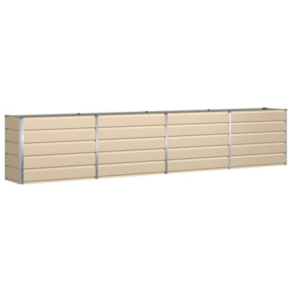 vidaXL Kukkalaatikko Ivoori 480 x 50 x 45 cm Galvanoitu ter&auml;s