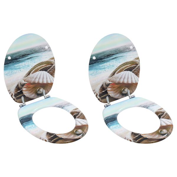 vidaXL WC-istuin 2 kpl hard-close kansilla MDF simpukkakuosi