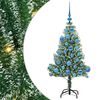 vidaXL Tekoinen joulukuusi lumiflockilla ja LED-valolla 120 cm