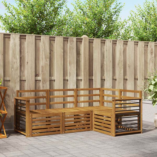 vidaXL Sohvasarjat 4 pcs Luonnollinen Tihe&auml; akasiapuu