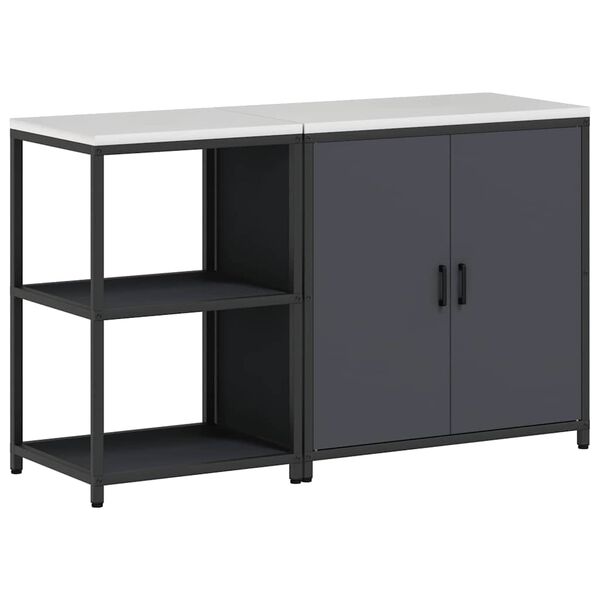 vidaXL Keitti&ouml;n s&auml;ilytyssarja 2 pcs Antrasiitti Kylm&auml;valssattu ter&auml;s