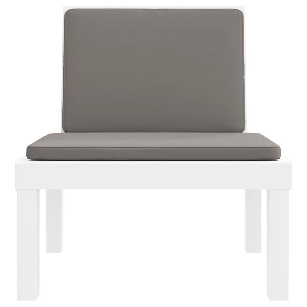 vidaXL 6-osainen Puutarhatuolisarja tyynyillä valkoinen PP