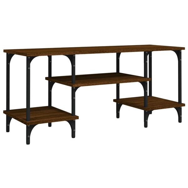 vidaXL TV-taso ruskea tammi 102x35x45,5 cm tekninen puu