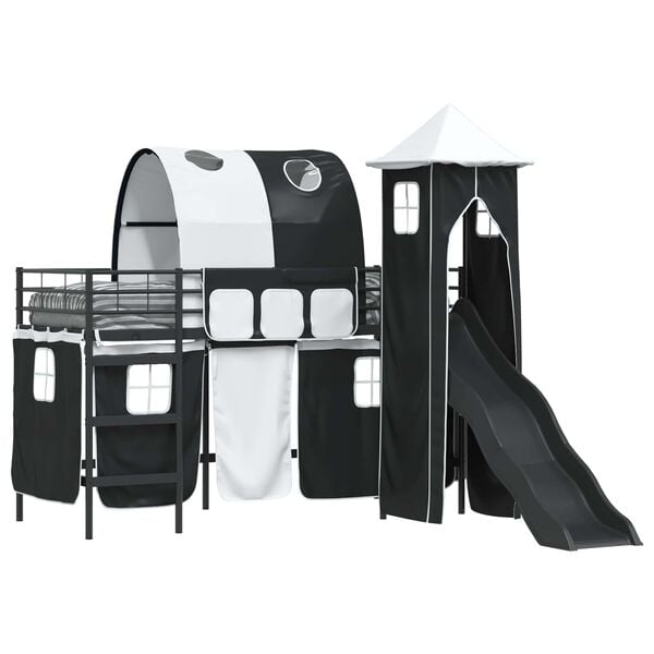 vidaXL Lasten parvis&auml;ngyn runko Musta 3FT Single Metalli