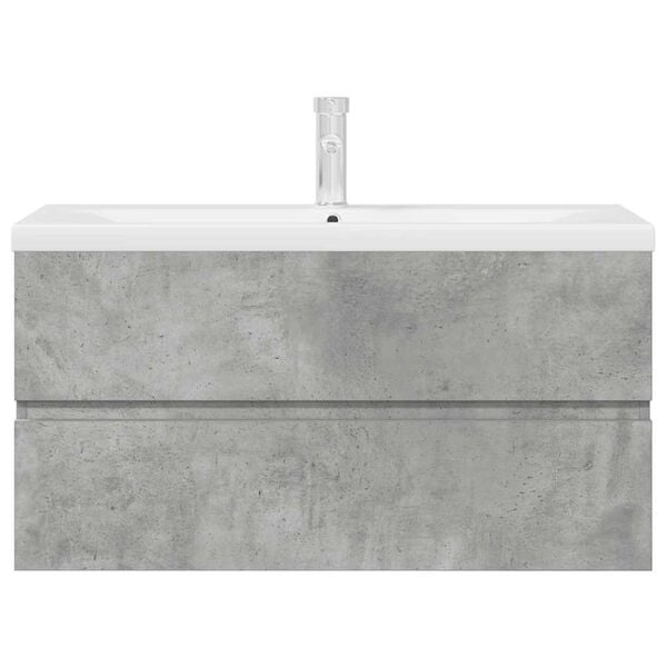 vidaXL 2-osainen Kylpyhuonekalustesarja betoninharmaa tekninen puu