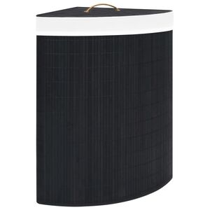 vidaXL Bambu kulmapyykkikori musta 60 l