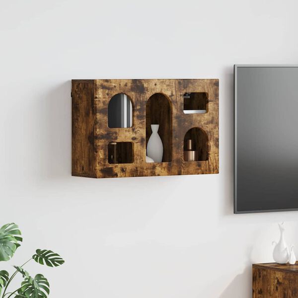 vidaXL Henkarikaappi hyllyll&auml; Savup&auml;hkin&auml; 60 x 20 x 40 cm Tekninen puu