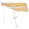 vidaXL Sis&auml;&auml;nkelattava markiisi LED/tuulisensori 500x350 cm keltavalk.