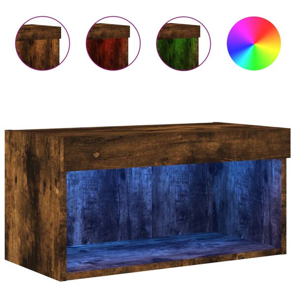 vidaXL TV-taso LED-valoilla savutammi 60x30x30 cm