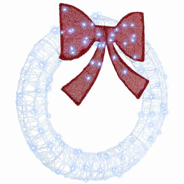 vidaXL Kranssi Kylm&auml; valkoinen 92 x 9.5 x 92 cm Akryyli