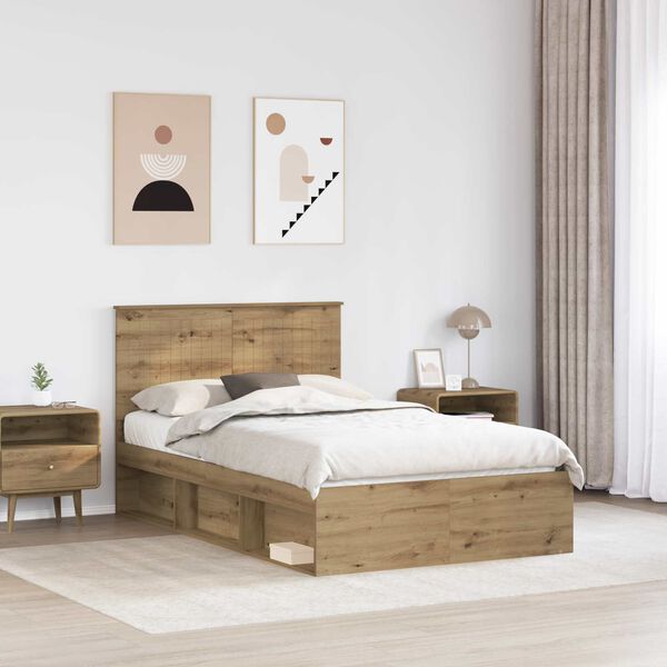 vidaXL S&auml;ngyn runko Taidekoivu 4FT Small Double Massiivinen m&auml;nty