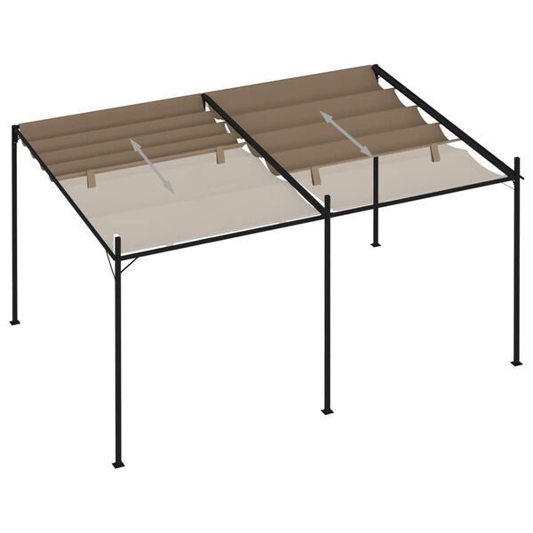 vidaXL Katos sisäänvedettävällä katolla 400x300x233 cm harmaanruskea