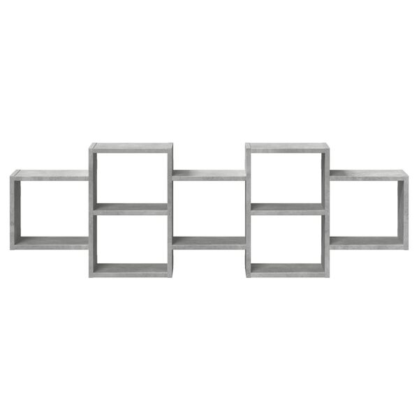 vidaXL Seinähylly betoninharmaa 129x18x42 cm tekninen puu