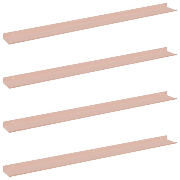 vidaXL Kelluva hylly 4 pcs Pinkki 100 x 9 x 2,5 cm Ter&auml;s