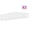 vidaXL Kaarevat kivikorit 2 kpl 400x30x60/80 cm galvanoitu rauta