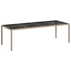 vidaXL Puutarhap&ouml;yt&auml; 250x100x75 cm karkaistu lasi ja PE-rottinki beige
