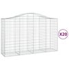 vidaXL Kaarevat kivikorit 20 kpl 200x50x120/140 cm galvanoitu rauta