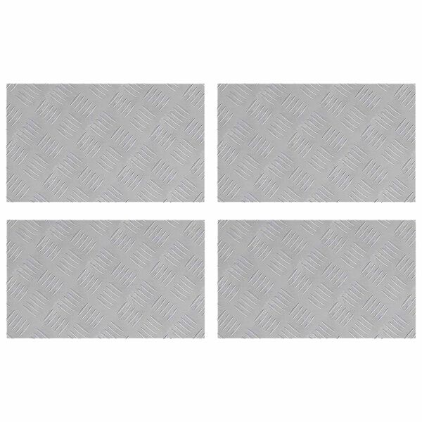 vidaXL Portaan askelma Suorakaide 4 pcs Hopea 50 x 30 cm Alumiini