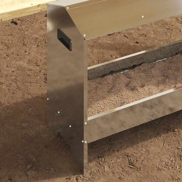 vidaXL Kananruokinta-astia Hopea 81 x 32 x 53,5 cm Galvanoitu ter&auml;s