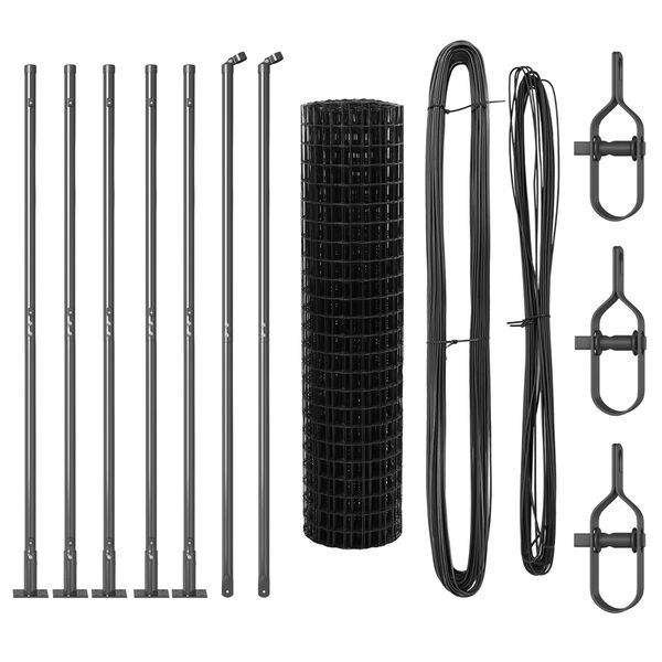 vidaXL Aita ja Tuki Harmaa 1 x 10 m Ter&auml;s ja PVC