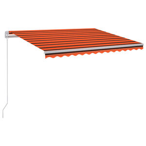 vidaXL Sis&auml;&auml;nkelattava markiisi LEDill&auml; 300x250 cm oranssiruskea