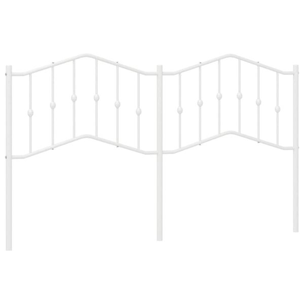 vidaXL Metallinen sängynpääty valkoinen 180 cm