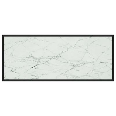 vidaXL Sohvapöytä musta valkoisella marmorilasilla 120x50x35 cm