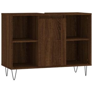 vidaXL Kylpyhuoneen kaappi ruskea tammi 80x33x60 cm tekninen puu