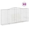 vidaXL Kaarevat kivikorit 8 kpl 400x50x180/200 cm galvanoitu rauta