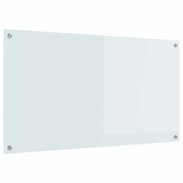 vidaXL Keitti&ouml;n suojapaneeli Valkoinen 110 x 60 cm karkaistu lasi