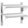vidaXL Sein&auml;hylly 2-kerroksinen 50x23,5x48 cm hopea ruostumaton ter&auml;s