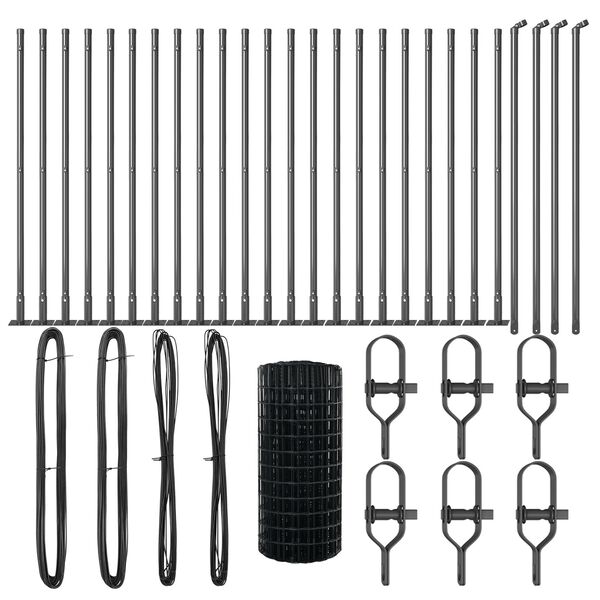 vidaXL Aita ja Tuki Harmaa 0,4 x 50 m Ter&auml;s ja PVC