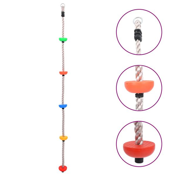 vidaXL Kiipeilyköysi tartuntatasoilla 200 cm