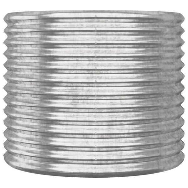 vidaXL Puutarhakukkalaatikko galvanoitu teräs 80x80x68 cm hopea