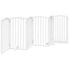 vidaXL Koiraportti kokoontaittuva 6 paneelia valk. 300 cm poppelipuu